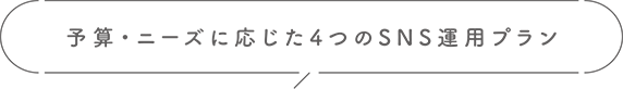 予算・ニーズに応じた4つのSNS運用プラン
